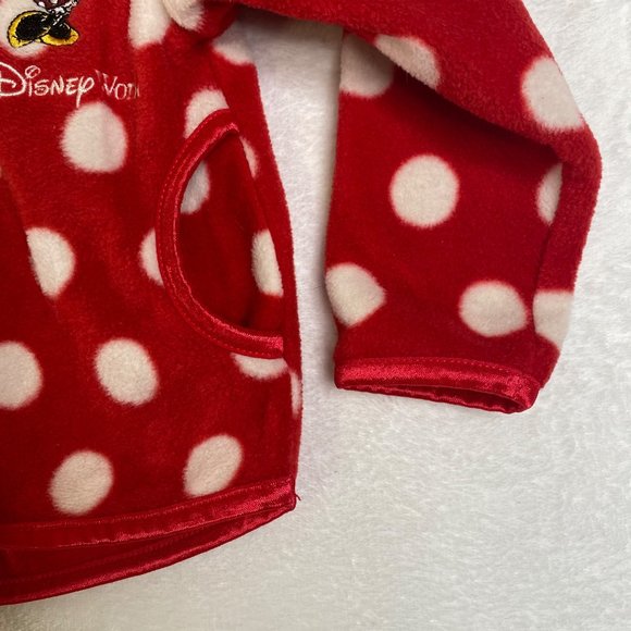 Walt Disney World Parks Girls Fleece Zip Jacket Red Polka Dot Minnie Mouse 18M - Picture 6 of 9
